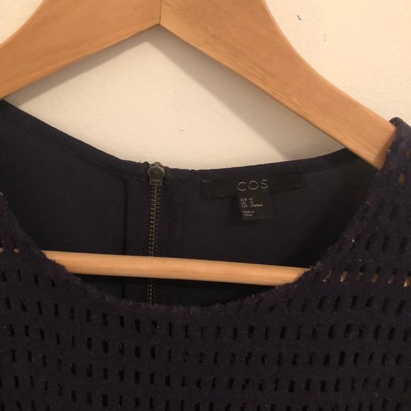 COS Top with Punch-out Pattern, Navy Medium - Picture 7 of 10